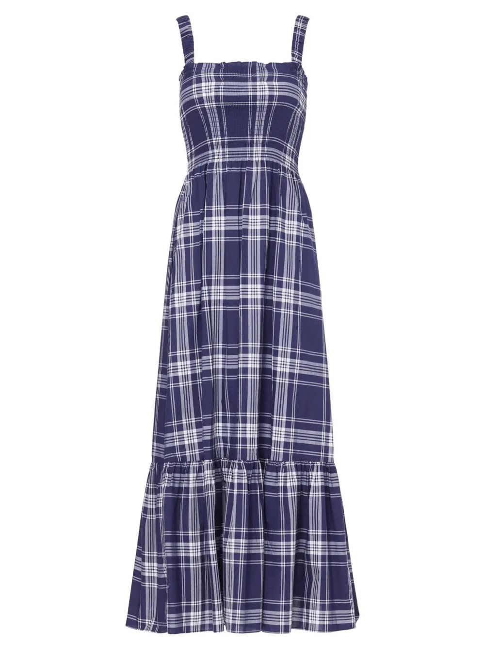 The Anjuli Nap Dress in Navy Spring Plaid
